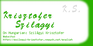 krisztofer szilagyi business card